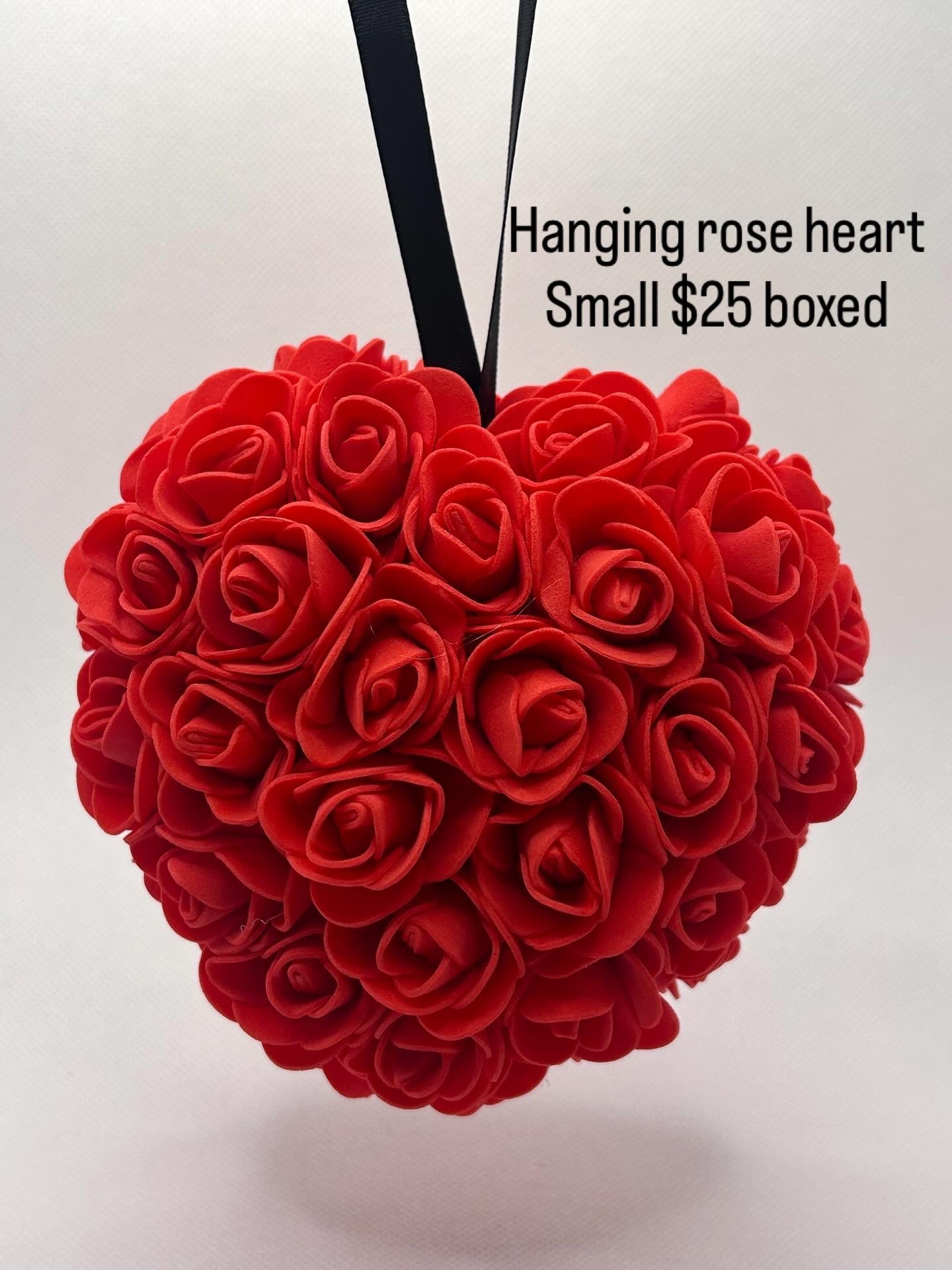 Hanging Rose Heart Red Small