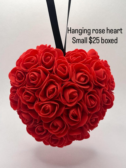 Hanging Rose Heart Red Small