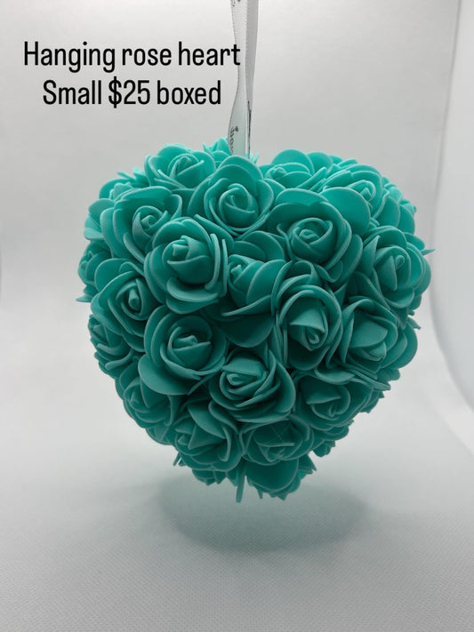 Hanging Rose Heart Green Small