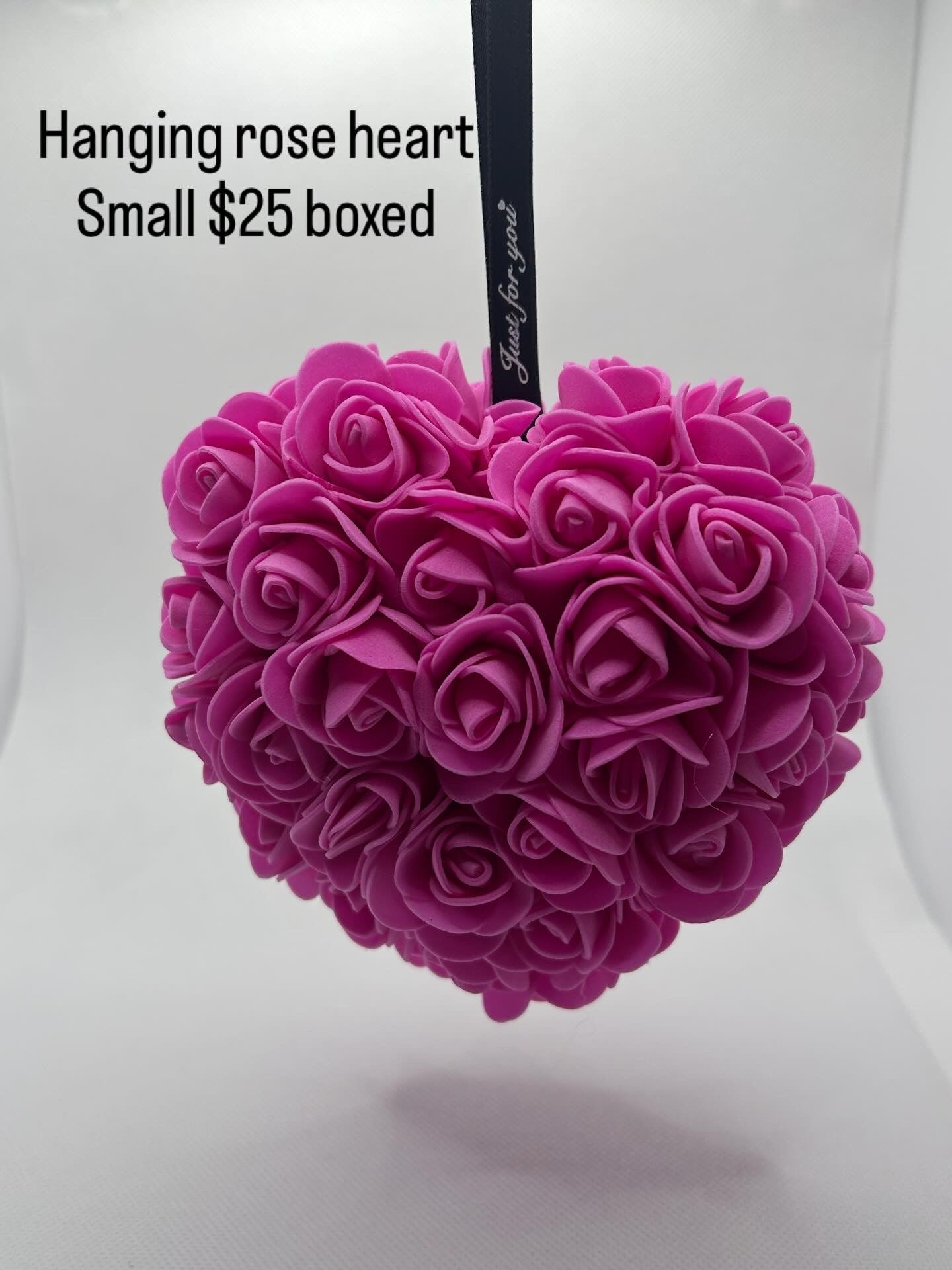 Hanging Rose Heart Pink Small