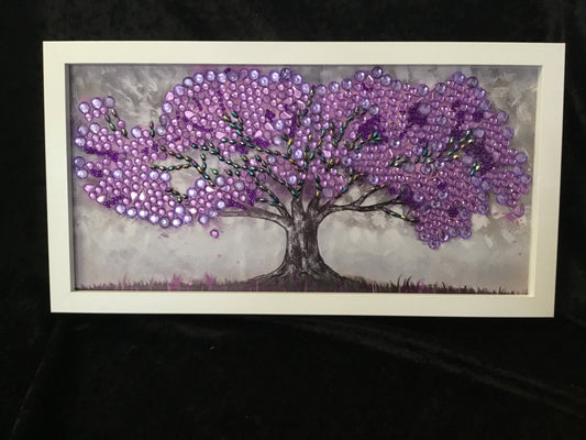 Purple Gem Tree Embellished Print