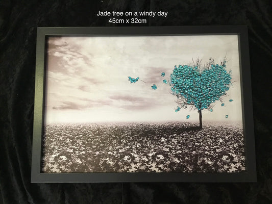Jade tree on a Windy Day Embellished Print