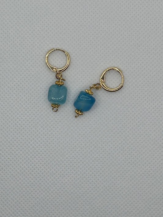Green Stone Drop Earrings